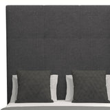 Nativa Interiors Moyra Simple Tufted Upholstered High 87" Solid + Manufactured Wood / Revolution Performance Fabrics® Commercial Grade Panel Bed Charcoal Queen - 65.00"W x 86.00"D x 87.00"H