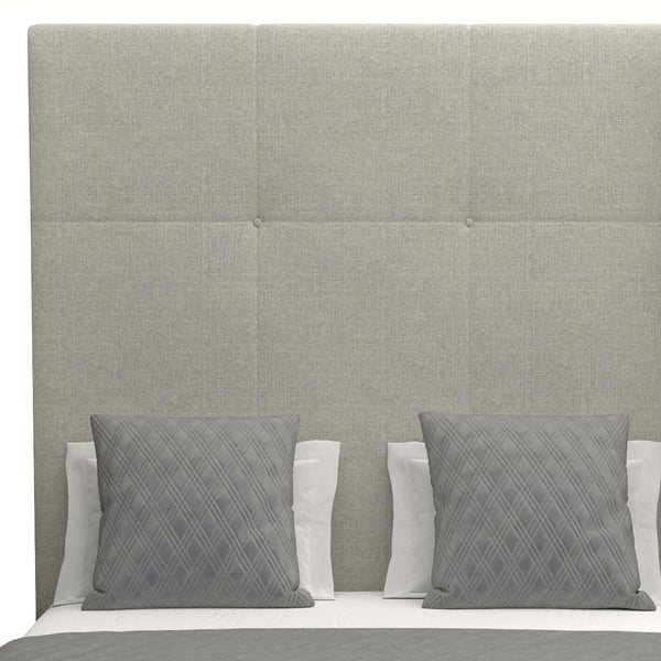 Nativa Interiors Moyra Simple Tufted Upholstered High 87" Solid + Manufactured Wood / Revolution Performance Fabrics® Commercial Grade Panel Bed Grey Queen - 65.00"W x 86.00"D x 87.00"H
