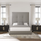 Nativa Interiors Moyra Simple Tufted Upholstered Medium 67" Solid + Manufactured Wood / Revolution Performance Fabrics® Commercial Grade Panel Bed Grey California King - 77.00"W x 90.00"D x 67.00"H
