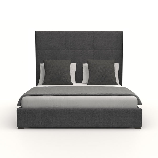 Nativa Interiors Moyra Simple Tufted Upholstered Medium 67" Solid + Manufactured Wood / Revolution Performance Fabrics® Commercial Grade Panel Bed Charcoal Queen - 65.00"W x 86.00"D x 67.00"H