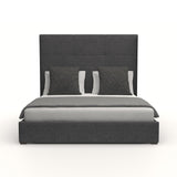 Nativa Interiors Moyra Simple Tufted Upholstered Medium 67" Solid + Manufactured Wood / Revolution Performance Fabrics® Commercial Grade Panel Bed Charcoal Queen - 65.00"W x 86.00"D x 67.00"H