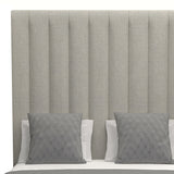 Nativa Interiors Moyra Vertical Channel Tufted Upholstered High 87" Solid + Manufactured Wood / Revolution Performance Fabrics® Commercial Grade Panel Bed Grey Queen - 65.00"W x 86.00"D x 87.00"H