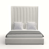 Nativa Interiors Moyra Vertical Channel Tufted Upholstered High 87" Solid + Manufactured Wood / Revolution Performance Fabrics® Commercial Grade Panel Bed Off White Queen - 65.00"W x 86.00"D x 87.00"H