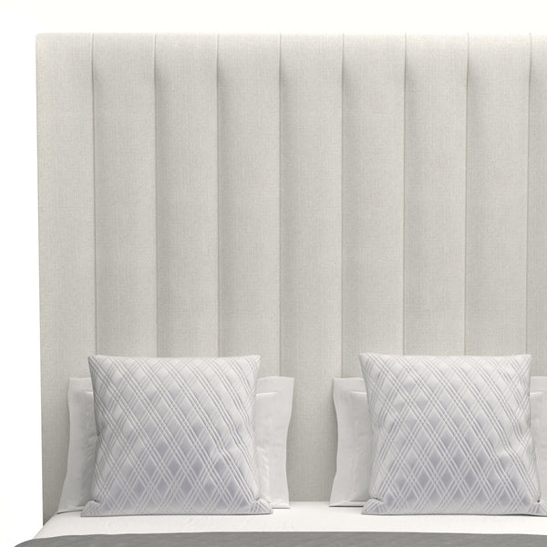 Nativa Interiors Moyra Vertical Channel Tufted Upholstered High 87" Solid + Manufactured Wood / Revolution Performance Fabrics® Commercial Grade Panel Bed Off White Queen - 65.00"W x 86.00"D x 87.00"H