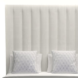 Nativa Interiors Moyra Vertical Channel Tufted Upholstered High 87" Solid + Manufactured Wood / Revolution Performance Fabrics® Commercial Grade Panel Bed Off White Queen - 65.00"W x 86.00"D x 87.00"H