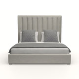 Nativa Interiors Moyra Vertical Channel Tufted Upholstered Medium 67" Solid + Manufactured Wood / Revolution Performance Fabrics® Commercial Grade Panel Bed Grey Queen - 65.00"W x 86.00"D x 67.00"H