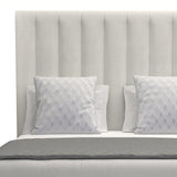 Nativa Interiors Moyra Vertical Channel Tufted Upholstered Medium 67" Solid + Manufactured Wood / Revolution Performance Fabrics® Commercial Grade Panel Bed Off White Queen - 65.00"W x 86.00"D x 67.00"H