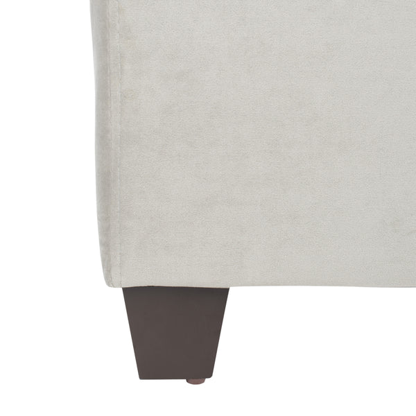 Streep Bed - Luxurious Navy Velvet Upholstered Bed with Tufted Headboard & Polished Nickel Detail