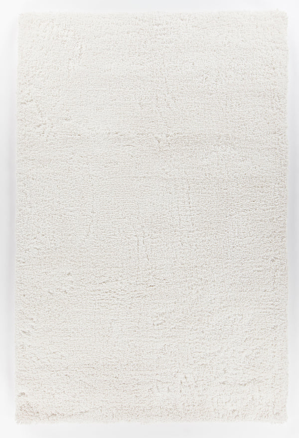 Chandra Rugs Bella 100% Polyester Hand-Woven Contemporary Shag Rug White 7'9 x 10'6
