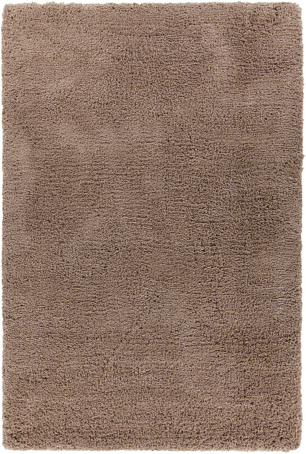 Chandra Rugs Bella 100% Polyester Hand-Woven Contemporary Shag Rug Taupe 7'9 x 10'6