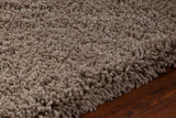 Chandra Rugs Bella 100% Polyester Hand-Woven Contemporary Shag Rug Taupe 7'9 x 10'6