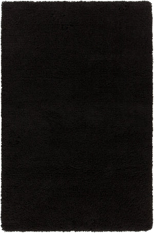 Chandra Rugs Bella 100% Polyester Hand-Woven Contemporary Shag Rug Black 7'9 x 10'6