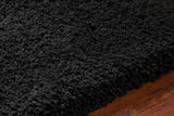 Chandra Rugs Bella 100% Polyester Hand-Woven Contemporary Shag Rug Black 7'9 x 10'6