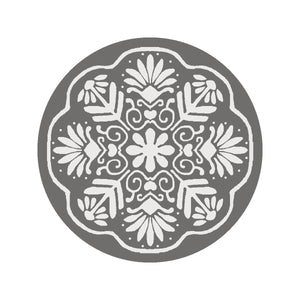 Bella Hand Tufted - Loop Cut Wool Pile Rug in Grey, Ivory 3ft x 3ft Round