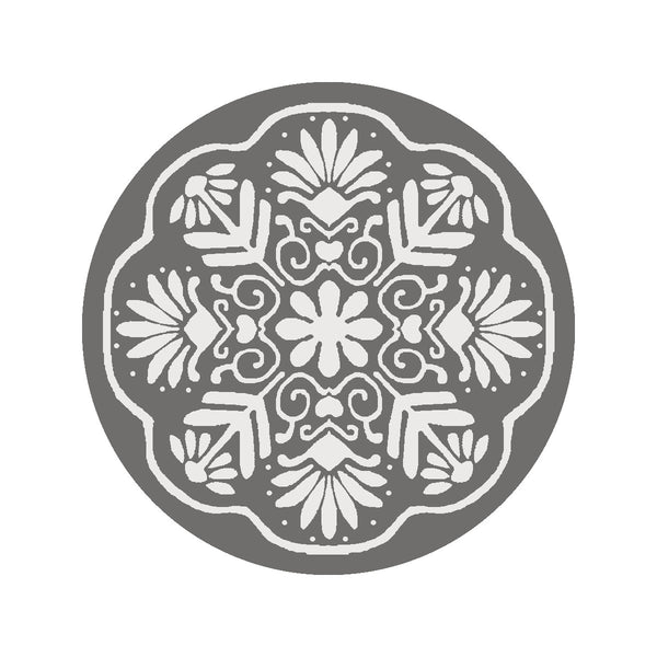 Bella Hand Tufted - Loop Cut Wool Pile Rug in Grey, Ivory 3ft x 3ft Round