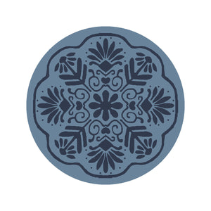 Bella Hand Tufted - Loop Cut Wool Pile Rug in Blue, Navy 3ft x 3ft Round