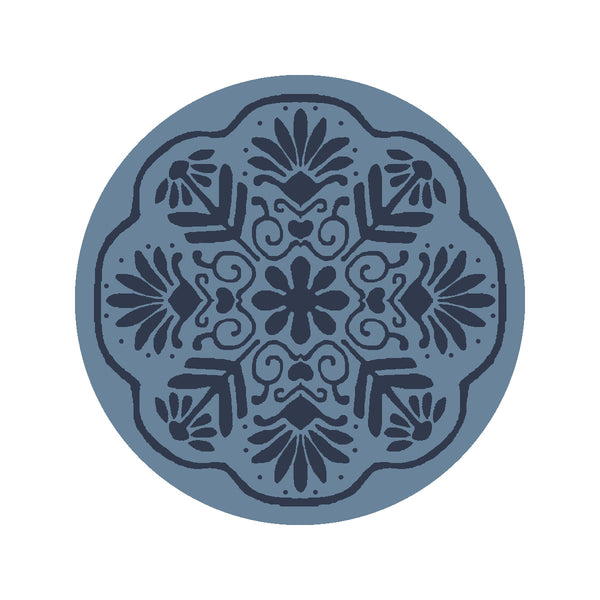 Bella Hand Tufted - Loop Cut Wool Pile Rug in Blue, Navy 3ft x 3ft Round