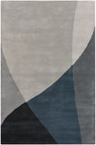 Chandra Rugs Bense Garza 100% Wool Hand-Tufted Contemporary Rug Grey/Blue/Black 7'9 x 10'6
