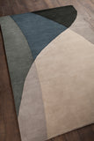 Chandra Rugs Bense Garza 100% Wool Hand-Tufted Contemporary Rug Grey/Blue/Black 7'9 Round