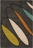 Chandra Rugs Bense Garza 100% Wool Hand-Tufted Contemporary Rug Grey/Cream/Green/Orange/Blue/Black 7'9 x 10'6