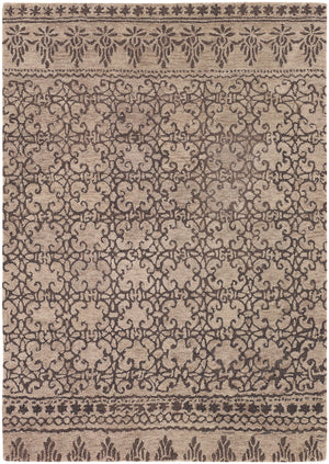 Chandra Rugs Berlow 100% Wool Hand-Tufted Contemporary Wool Rug Tan/Brown 9' x 13'