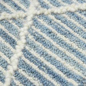 AMER Rugs Berlin BER-1 Hand-Hooked Geometric Farmhouse Area Rug Blue 9' x 13'