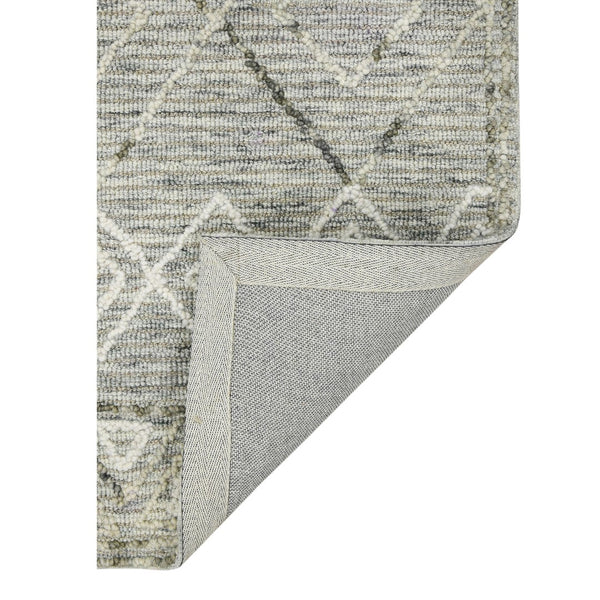 AMER Rugs Berlin BER-2 Hand-Hooked Geometric Farmhouse Area Rug Light Gray 9' x 13'