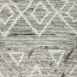AMER Rugs Berlin BER-2 Hand-Hooked Geometric Farmhouse Area Rug Light Gray 9' x 13'