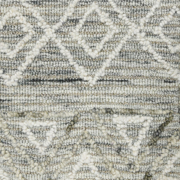 AMER Rugs Berlin BER-2 Hand-Hooked Geometric Farmhouse Area Rug Light Gray 9' x 13'
