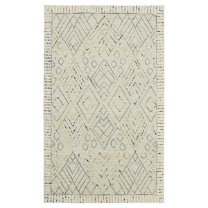 AMER Rugs Berlin BER-3 Hand-Hooked Geometric Farmhouse Area Rug Ivory 9' x 13'