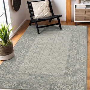 AMER Rugs Berlin BER-4 Hand-Hooked Geometric Farmhouse Area Rug Gray 9' x 13'