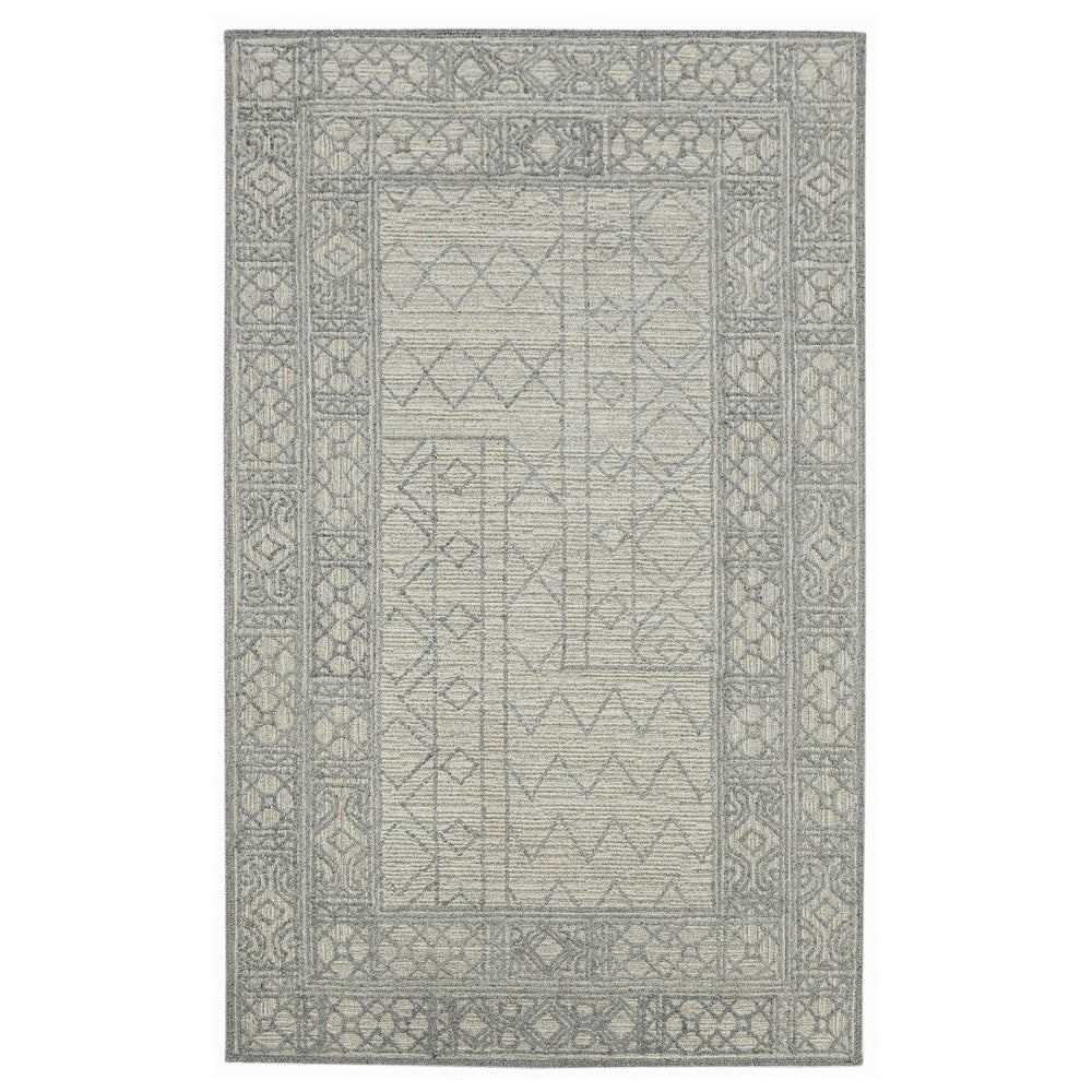 AMER Rugs Berlin BER-4 Hand-Hooked Geometric Farmhouse Area Rug Gray 9' x 13'