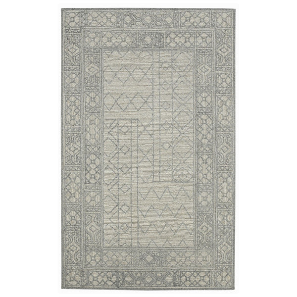 AMER Rugs Berlin BER-4 Hand-Hooked Geometric Farmhouse Area Rug Gray 9' x 13'