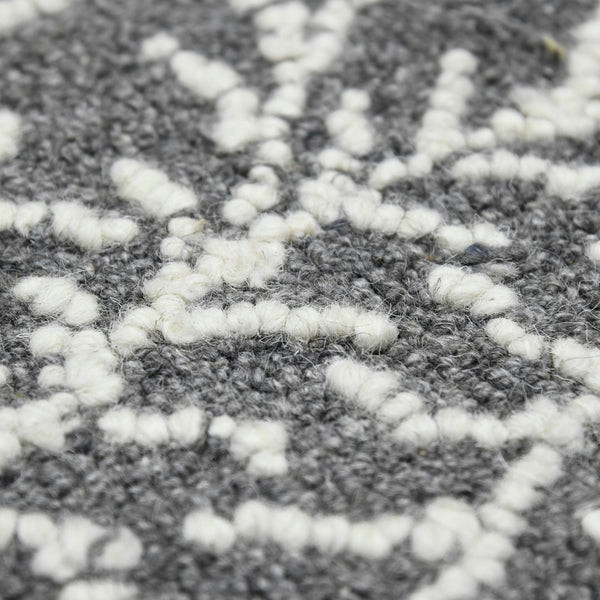 AMER Rugs Berlin BER-5 Hand-Hooked Geometric Farmhouse Area Rug Dark Gray 9' x 13'