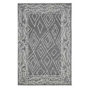 AMER Rugs Berlin BER-5 Hand-Hooked Geometric Farmhouse Area Rug Dark Gray 9' x 13'