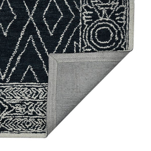 AMER Rugs Berlin BER-6 Hand-Hooked Geometric Farmhouse Area Rug Charcoal 9' x 13'
