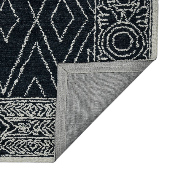 AMER Rugs Berlin BER-6 Hand-Hooked Geometric Farmhouse Area Rug Charcoal 9' x 13'