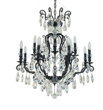 Bethel Black Chandelier in Metal & Crystal