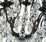 Bethel Black Chandelier in Metal & Crystal