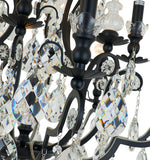 Bethel Black Chandelier in Metal & Crystal