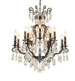 Bethel Black Chandelier in Metal & Crystal