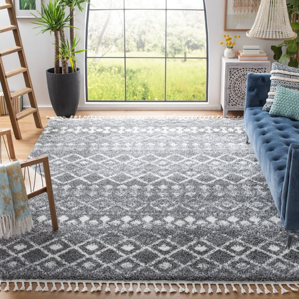 Safavieh Berber Fringe Shag 516 Power Loomed 80% Polypropylene/20% Polyester Shag & Flokati Rug BFG516F-5SQ