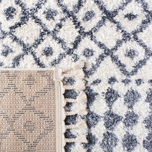 Berber Fringe Shag 538 Shag & Flokati Power Loomed 80% Polypropylene + 20% Polyester Rug Ivory / Dark Grey