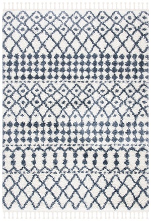 Berber Fringe Shag 538 Shag & Flokati Power Loomed 80% Polypropylene + 20% Polyester Rug Ivory / Dark Grey