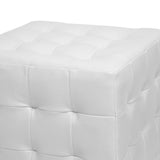 Baxton Studio Siskal White Modern Cube Ottoman (Set of 2)