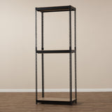 Baxton Studio Gavin Black Metal 3-Shelf Closet Storage Racking Organizer