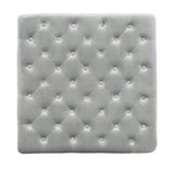 Isabelle Gray Velvet Square Tufted Ottoman