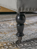 Isabelle Gray Velvet Square Tufted Ottoman