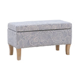 Stephanie Upholstered Storage Ottoman, Stone