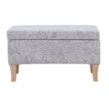 Stephanie Upholstered Storage Ottoman, Stone